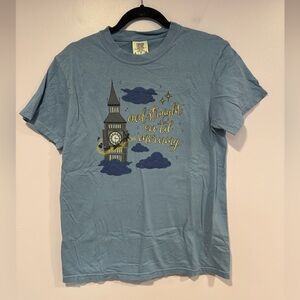 Peter Pan Disney and straight until morning blue shirt
